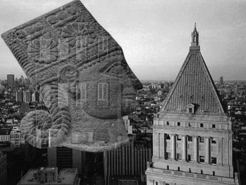 Assyrian with New York skyline 2005