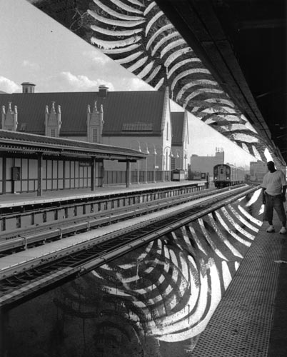 Elevated subway station in The Bronx