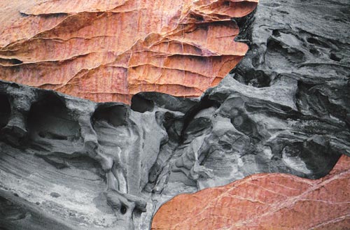 Red rock, Utah, in black and white and color 2008