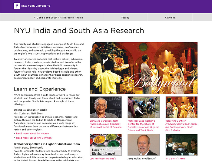 NYU India Research homepage