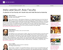 India Research faculty bios