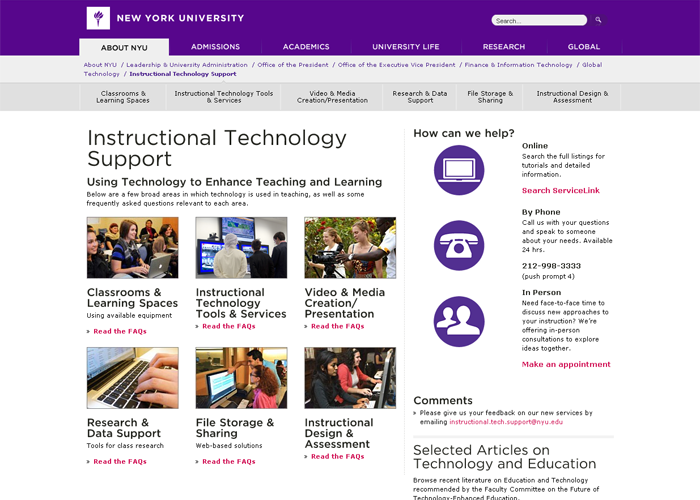 Instructional Technology Support home page
